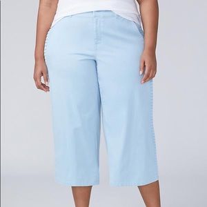 Lane Bryant, Light Blue Pleated Trim Crop pant